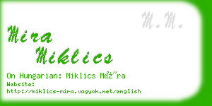 mira miklics business card